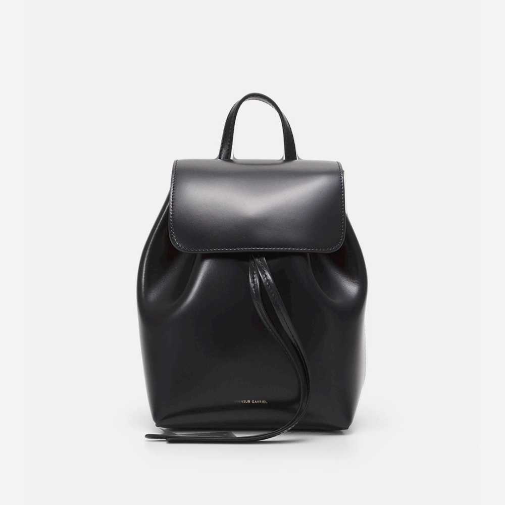 Pre-loved 💯 Authentic Mansur Gavariel Black leather/Red interior backpack